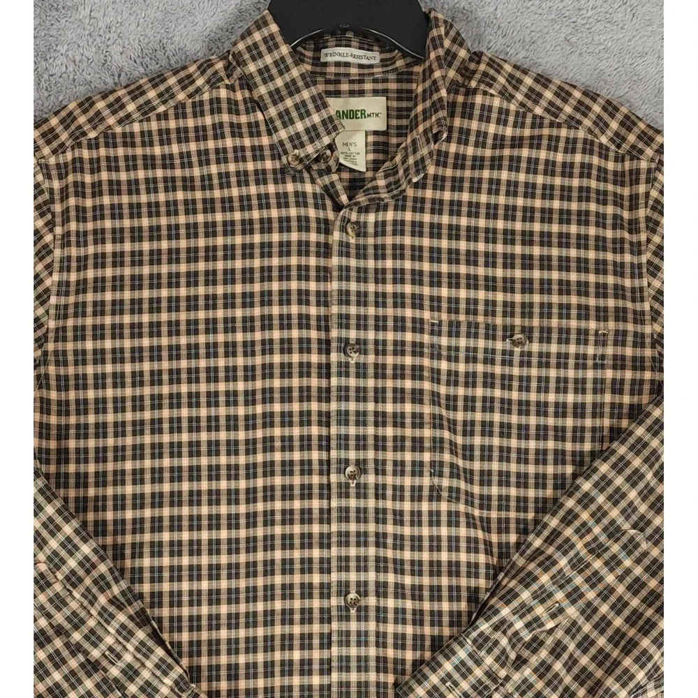 Gander Mountain Shirt Mens Large Plaid Button Chest Pocket Long Sleeve Outdoor